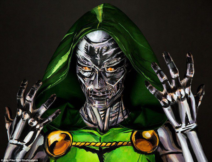 bodypaint geek Kay Pike Dr Doom