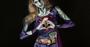 bodypaint geek Kay Pike lady deat supergirl