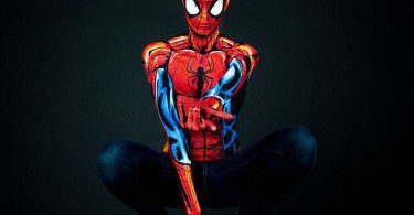 bodypaint geek Kay Pike spiderman