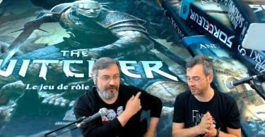 Merlin et fletch font la présentation du jeu de rôle the witcher