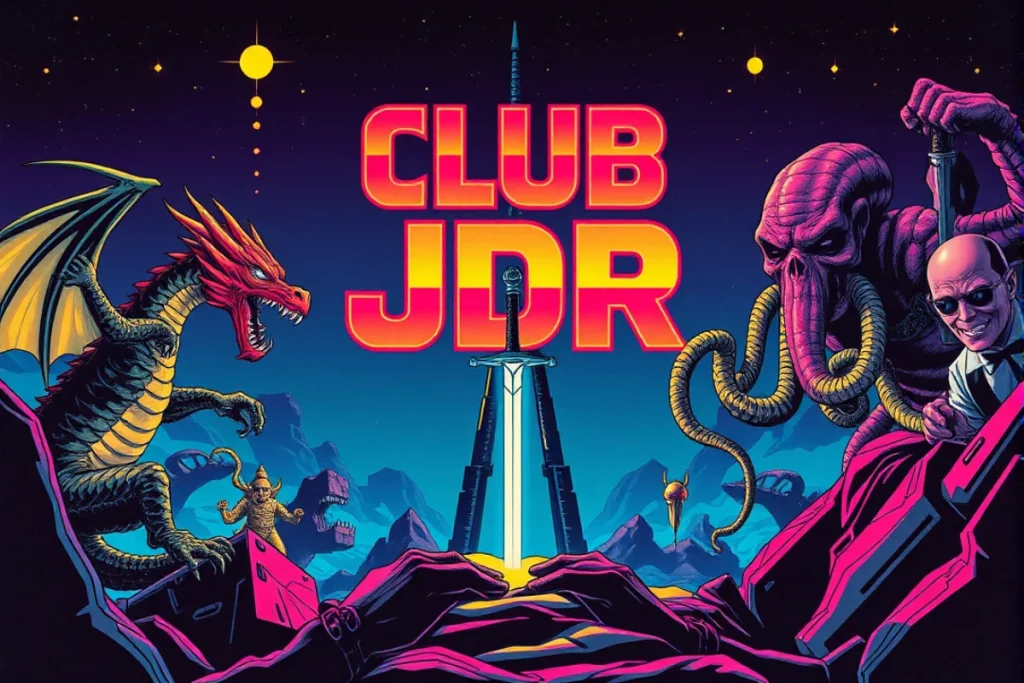 affiche vintage de club de jdr