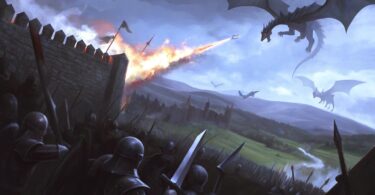 illustration un dragon attaque un bastion donjons et dragons une forteresse